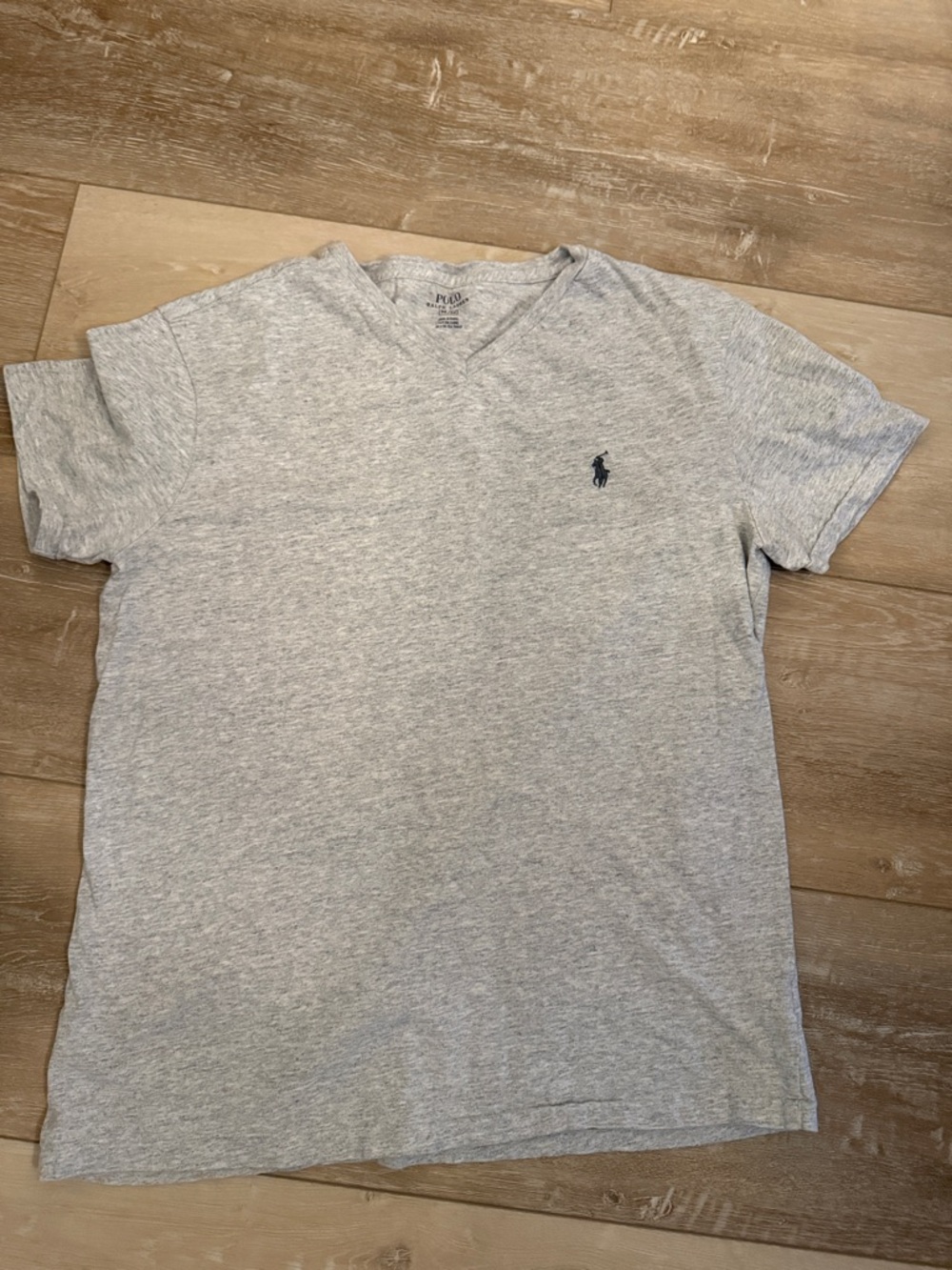 Polo by Ralph Lauren Light Gray V-Neck Tee with Navy Pony